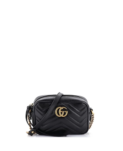 Pre-Owned Gucci Mini Gg Marmont Shoulder Bag Matelasse Leather