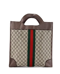 Pre-Owned Gucci Large Ophidia Cut Out Handle Bag Gg Coated Canvas with Leather