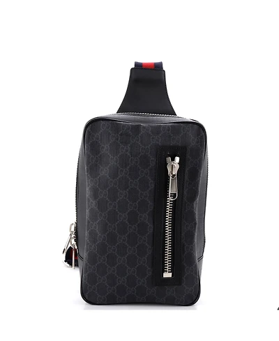 Pre-Owned Gucci Small Soft Zip Sling Bag Gg Coated Canvas