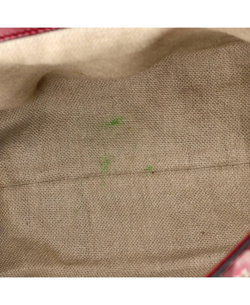 Pre-Owned Gucci Small Bamboo Daily Top Handle Bag Blooms Print Leather