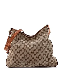 Pre-Owned Gucci Medium Marrakech Hobo Gg Canvas