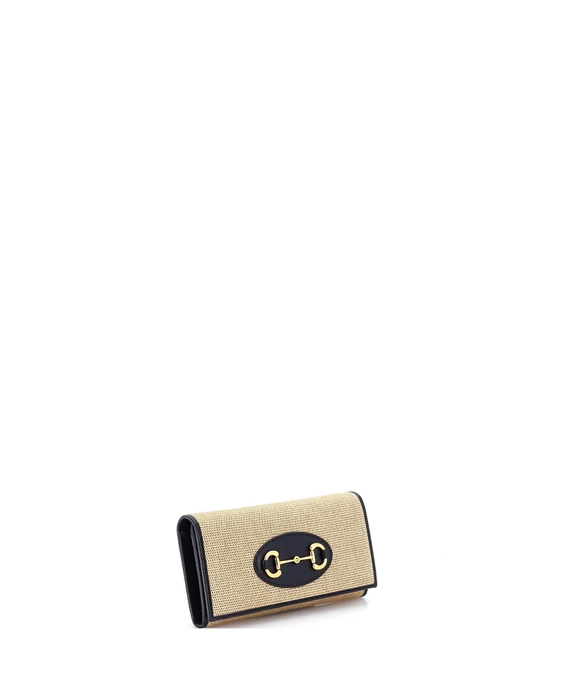 Pre-Owned Gucci Horsebit 1955 Chain Wallet Canvas with Leather