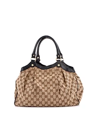 Pre-Owned Gucci Medium Sukey Tote Gg Canvas with Leather