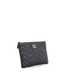 Pre-Owned Gucci Gg Marmont Clutch Matelasse Leather