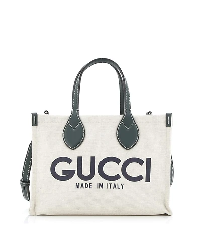 Pre-Owned Gucci Small Logo Shopper Tote Printed Canvas