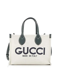Pre-Owned Gucci Small Logo Shopper Tote Printed Canvas