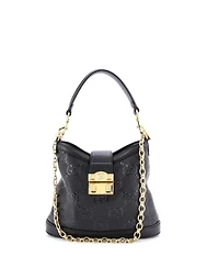 Pre-Owned Gucci Small Wonka Convertible Top Handle Bucket Bag Debossed Gg Leather