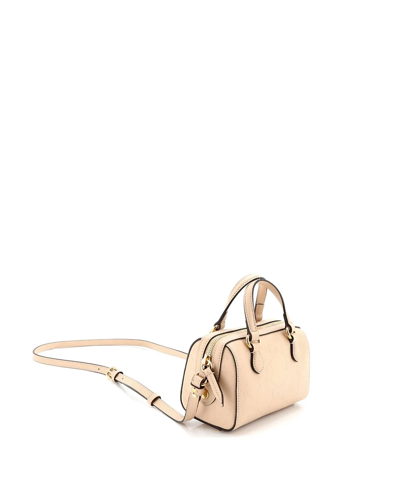 Pre-Owned Gucci Mini Convertible Top Handle Bag Jumbo Gg Embossed Leather