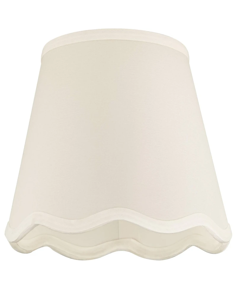 Springcrest High x 5 1/2" Slant Lamp Shade Replacement White Empire Scallop Bottom Clip On Candelabra