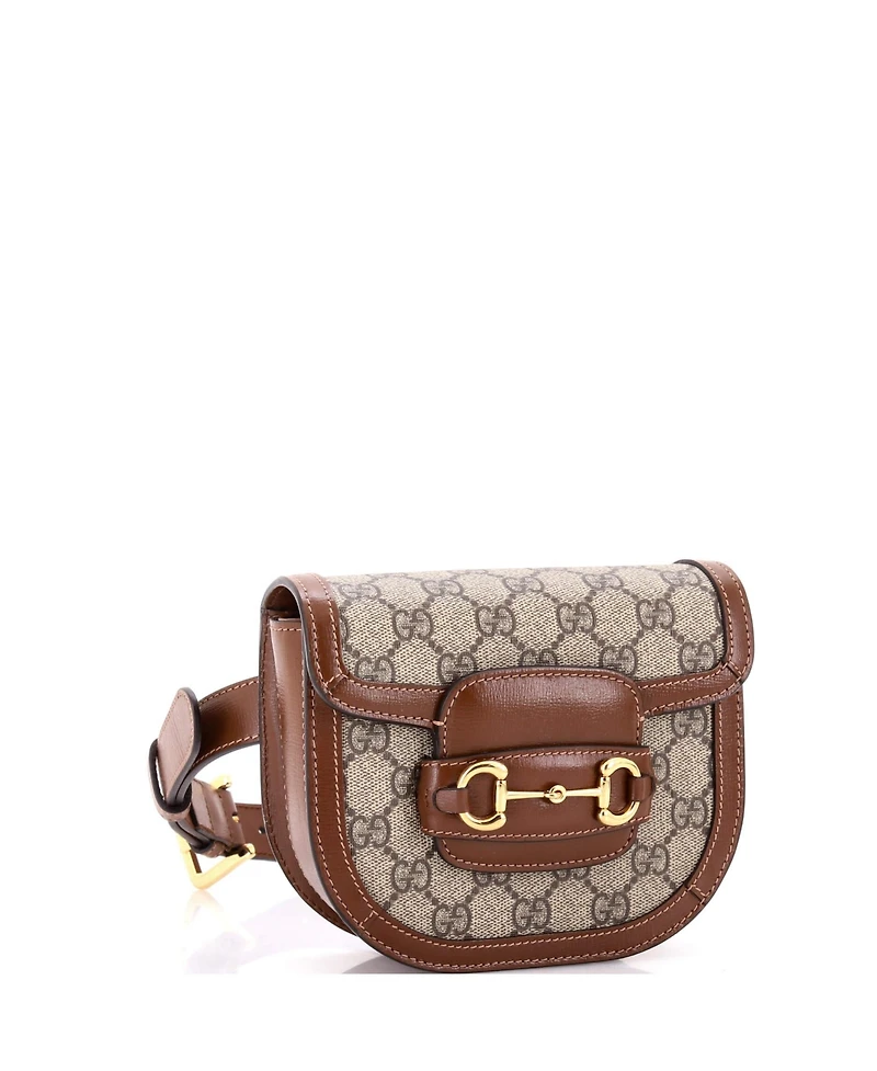 Pre-Owned Gucci Mini Horsebit 1955 Shoulder Bag Gg Coated Canvas with Leather