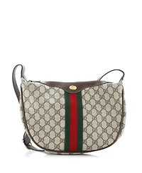 Pre-Owned Gucci Small Ophidia Half Moon Hobo Gg Coated Canvas