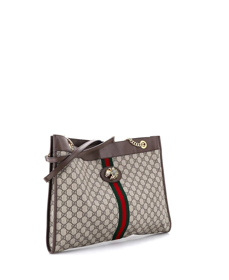 Pre-Owned Gucci Large Rajah Chain Tote Gg Coated Canvas