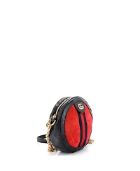 Pre-Owned Gucci Mini Ophidia Round Shoulder Bag Suede