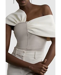 Karen Millen Women's Figure Form Asymmetric Knit Top