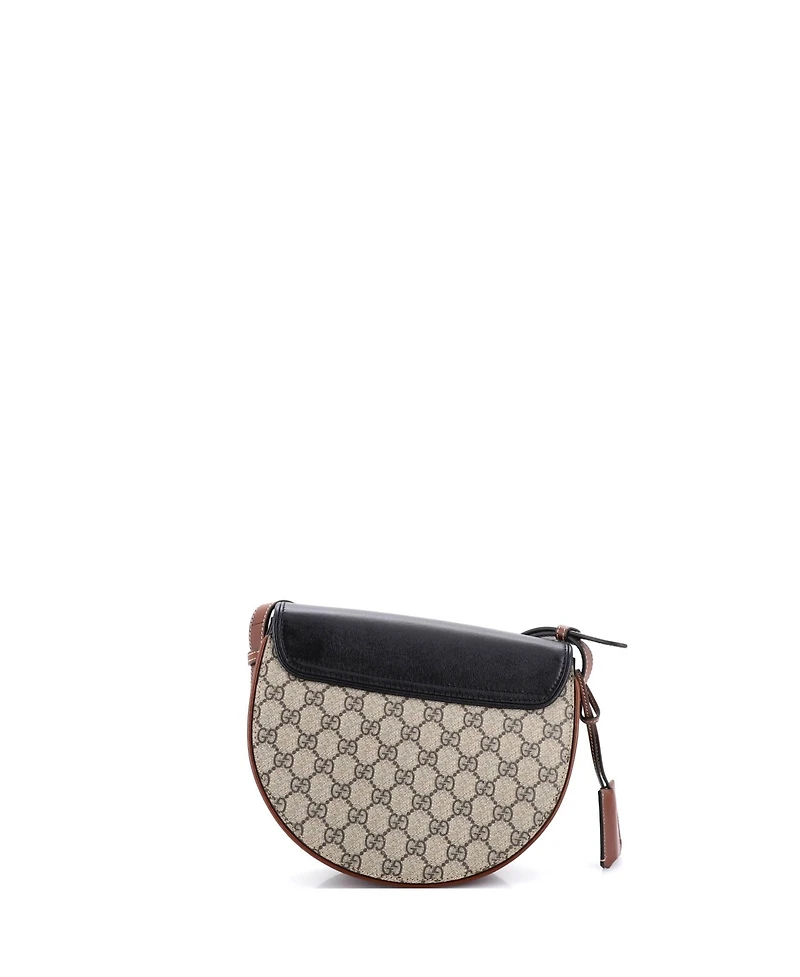 Pre-Owned Gucci Small Padlock Saddle Shoulder Bag Gg Coated Canvas and Leather