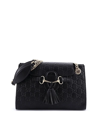 Pre-Owned Gucci Emily Chain Flap Shoulder Bag Guccissima Leather