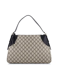 Pre-Owned Gucci Large Emblem Shoulder Bag Gg Coated Canvas with Leather