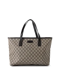 Pre-Owned Gucci Medium Plus Tote Gg Coated Canvas with Leather