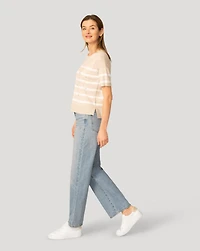 Cable & Gauge Women's Stripe Crystal Detail Sweater