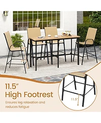 Outdoor Fabric Bar Stools Set of Two with Armrests