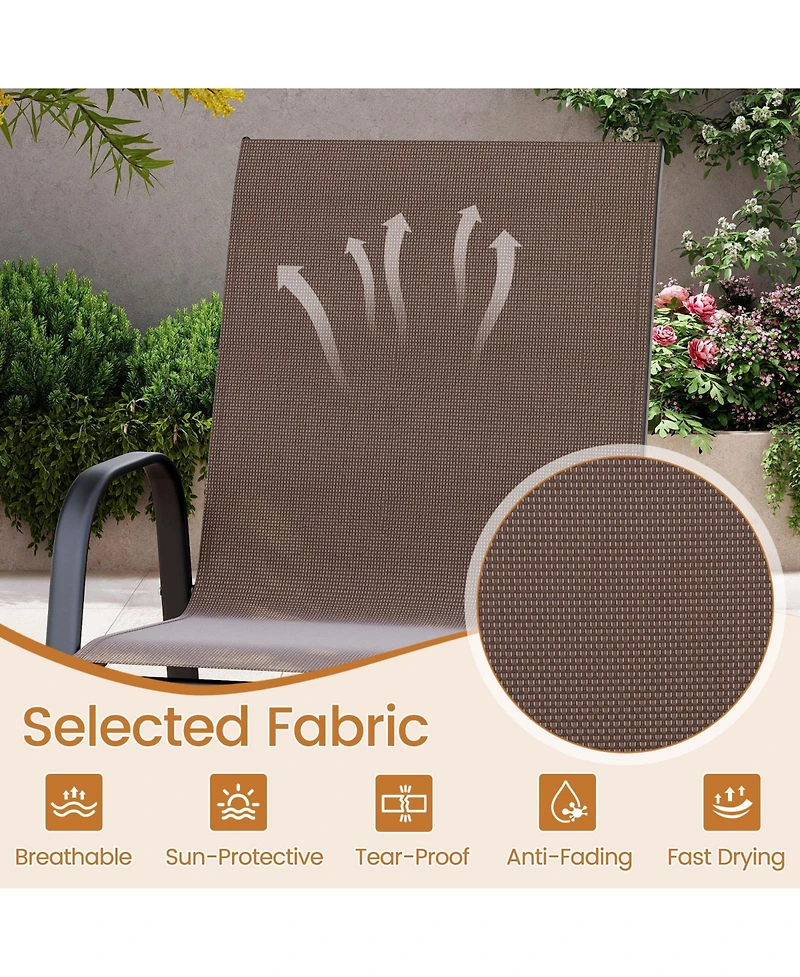 Sugift Outdoor Fabric Bar Stools Set of Two with Armrests