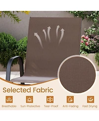 Sugift Outdoor Fabric Bar Stools Set of Two with Armrests