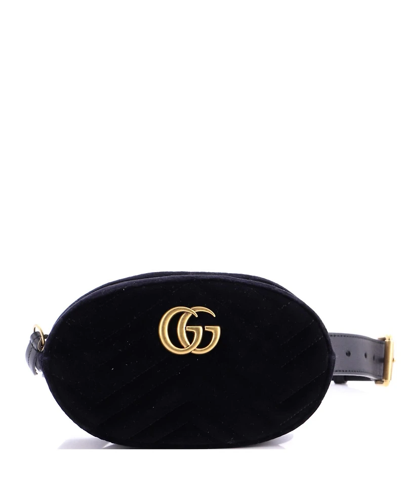 Pre-Owned Gucci Gg Marmont Belt Bag Matelasse Velvet