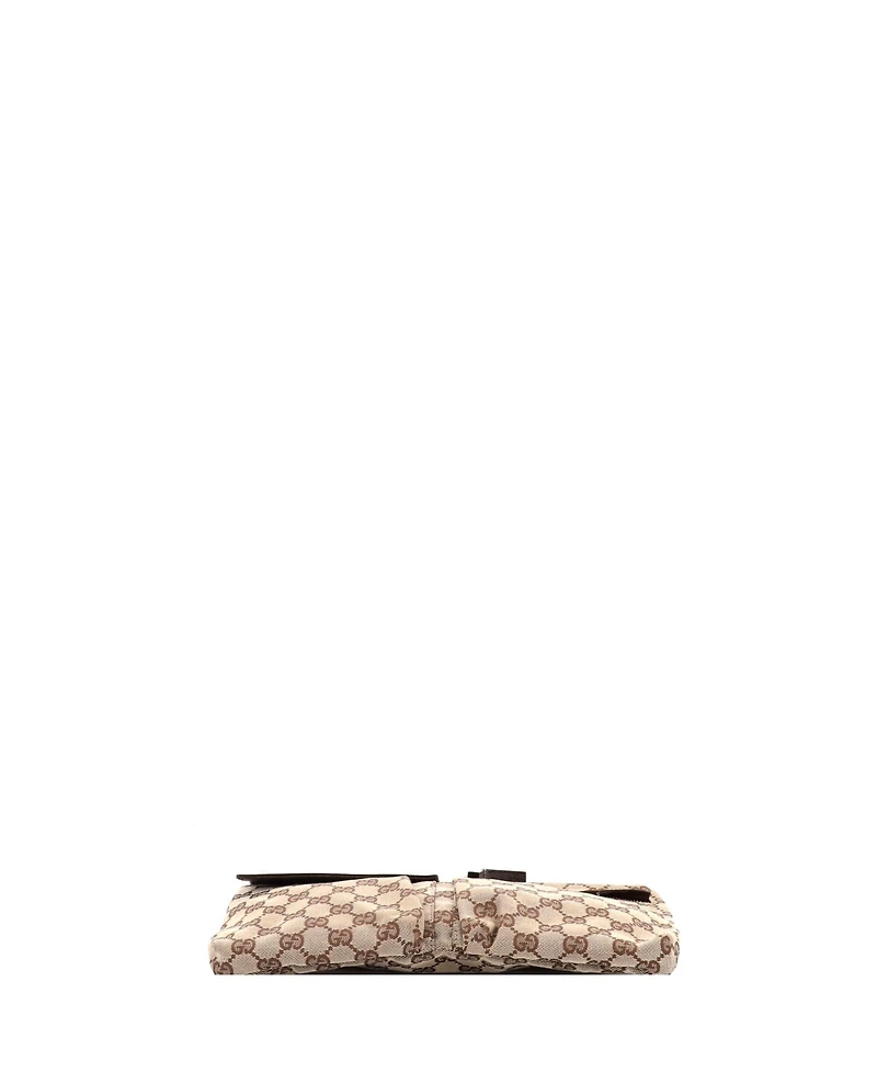 Pre-Owned Gucci Vintage Double Belt Bag Gg Canvas with Leather