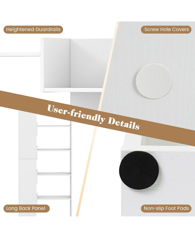 Sugift Six Tier Wooden Bookshelf with Anti Tipping Open Shelves