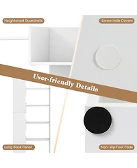 Sugift Six Tier Wooden Bookshelf with Anti Tipping Open Shelves