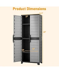 Sugift Lockable Plastic Storage Cabinet with Adjustable Shelves