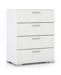 Sugift Four Drawer Storage Cabinet with Metal Legs and Safety Design