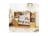 Slickblue Kids Bookshelf and Toy Storage with Open Shelves Bins