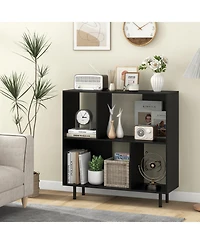 Slickblue Open Shelf Bookcase with 4 Compartments Storage Display
