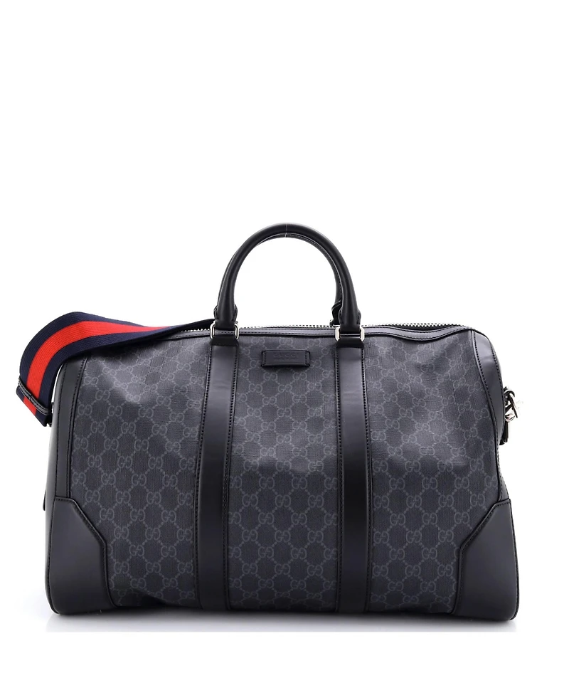 Pre-Owned Gucci Medium Convertible Duffle Bag Gg Coated Canvas