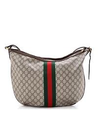 Pre-Owned Gucci Large Ophidia Half Moon Hobo Gg Coated Canvas