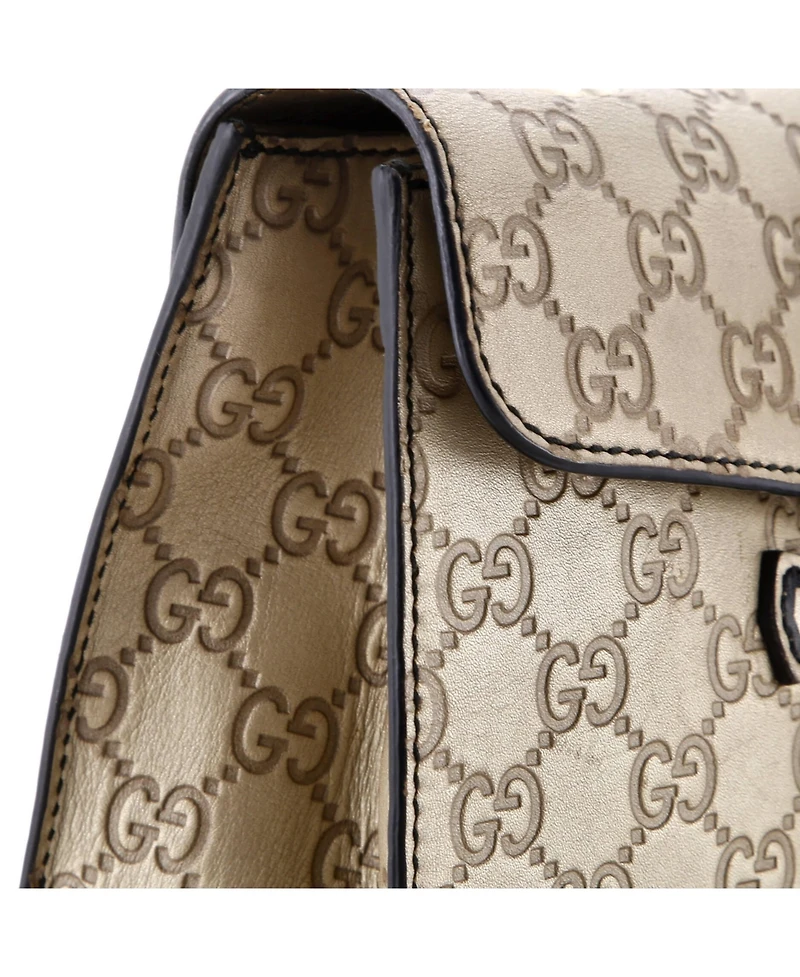 Pre-Owned Gucci Medium Emily Chain Flap Bag Guccissima Leather