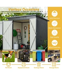 Mondawe 6' x 4' Outdoor Metal Storage Shed with Hinged Door, Lock and Ventilation