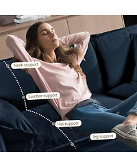 Boyel Living Deep Seat Sectional Sofa Cloud Couch with Ottoman, Modern Chenille Comfy Love Upholstered Modular L Shaped Couch,Diy Combination