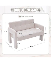 Boyel Living Modern Double Armchair Room & Bedroom Compact Upholstered Sofa Leisure Comfortable Seating with Dual Armrests