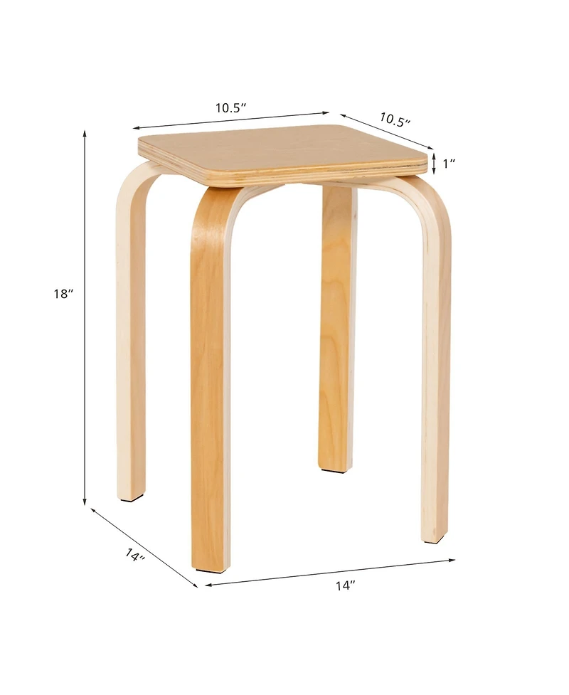 Sugift Stackable Stools Set of Four with Square Tops