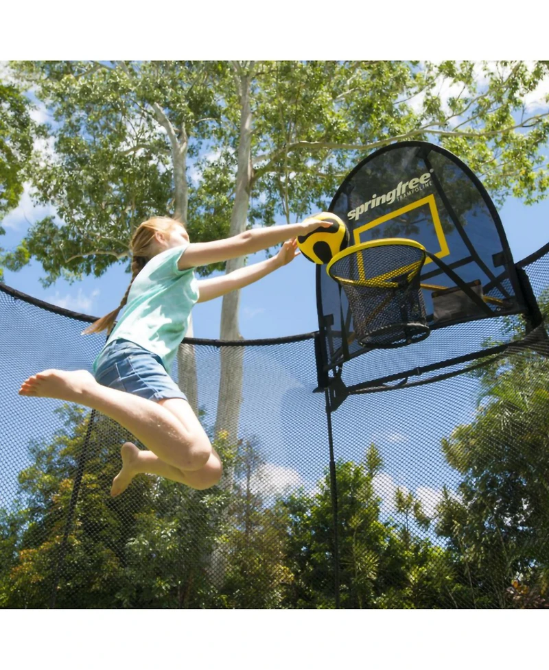Springfree Trampoline Outdoor Jumping Basketball Game FlexrHoop Accessory, Black