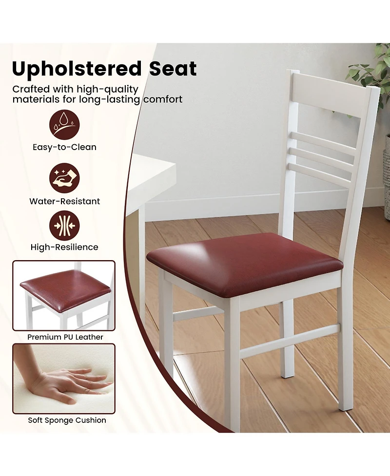 Sugift Wood Dining Chairs Set of Two with Solid Wood Frame