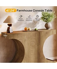 Tribesigns 41.3'' Console Table with C-Shaped Legs, Farmhouse Wooden Entryway Table