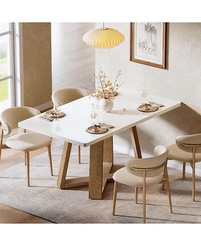 Tribesigns 47-Inch Dining Table for 4 People, Modern Kitchen Table with Wooden Legs