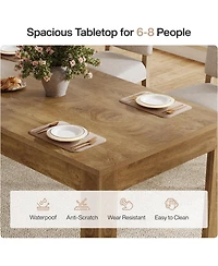 Tribesigns Dining Table for 6-8, 78.7-Inch Long Rectangle Kitchen Table, Modern Simple Kitchen Dining Room Furniture