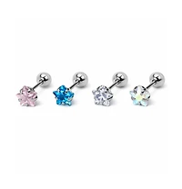 Rebl Jewelry Star Crystal Stud Earrings