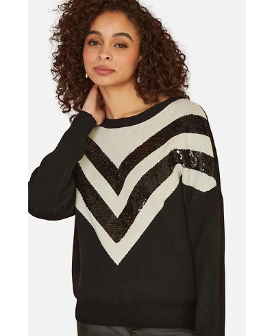 Yumi Women's Sequin Embellished Knitted Jumper