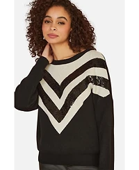Yumi Women's Sequin Embellished Knitted Jumper