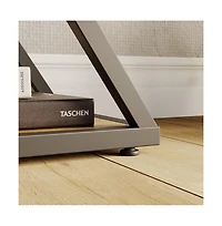 gaomon Industrial 3-Tier Entryway Table, Double X Metal Frames, 2 Storage Shelves, Rustic Wood, Living Room or Hallway